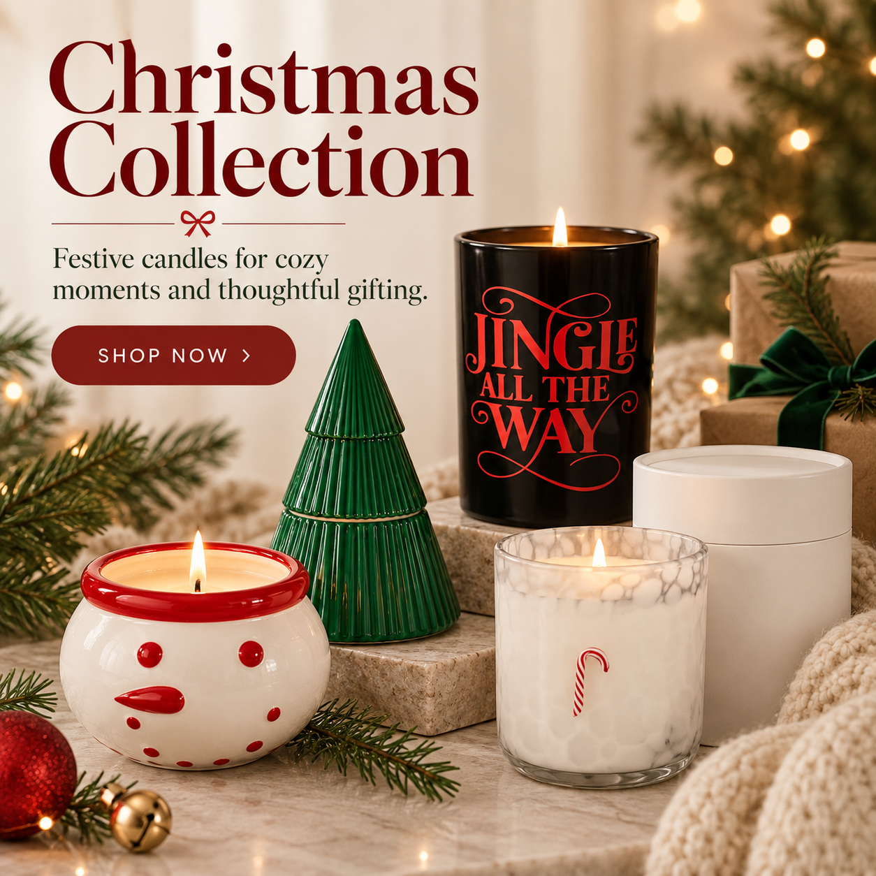 Custom Candle Co Christmas Collection — small-batch scents poured for the season